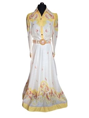 Eva Boutique Yellow & Coral Sailboat Skirt And Top Set